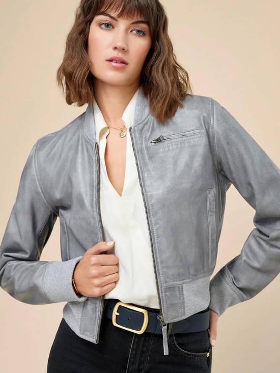Jakett for Spartina 449 Jackets & Blazers - Jordan Leather Jacket Steel- Jakett for Spartina 449